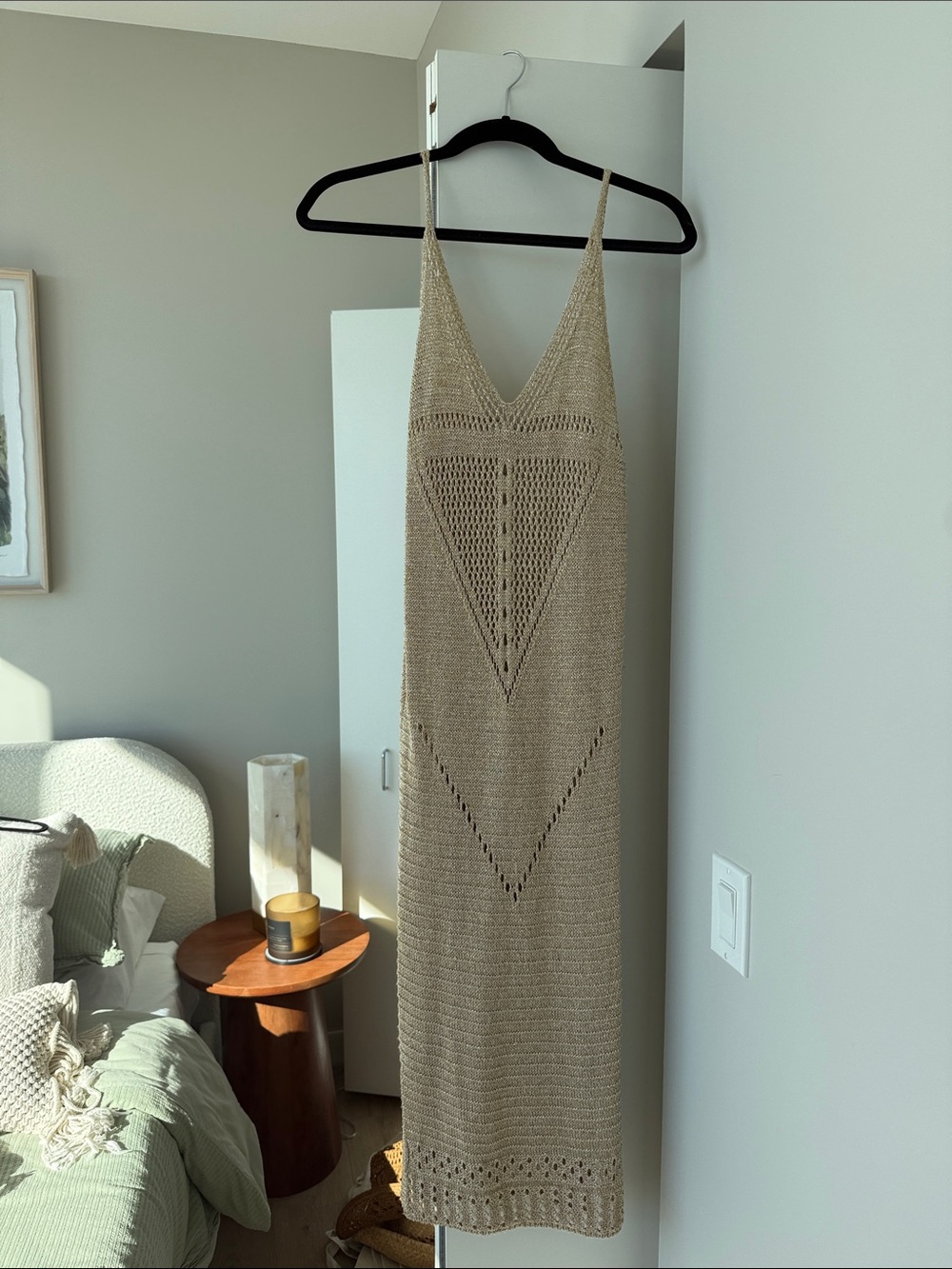 Gold Crochet Slip Dress or Cover Up